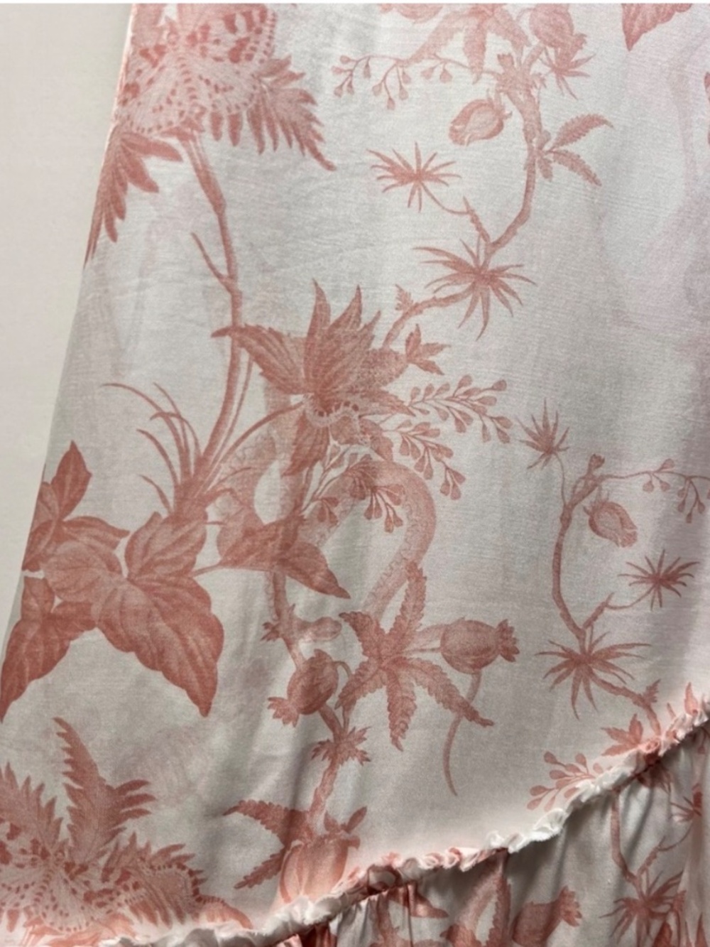 All Saints Satin Floral Wrap Dress in white/blush - Picture 7 of 7